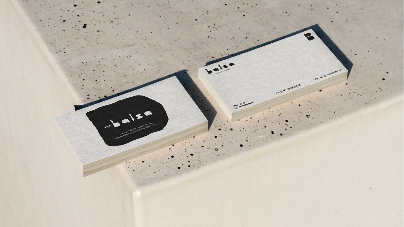 The Balsa Eatery business cards